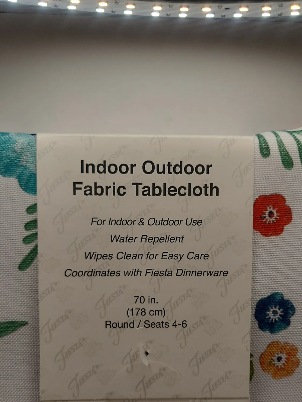 Fiesta Indoor Outdoor Fabric Tablecloth Floral Enchantment 70